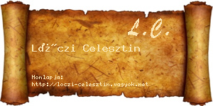 Lóczi Celesztin névjegykártya
